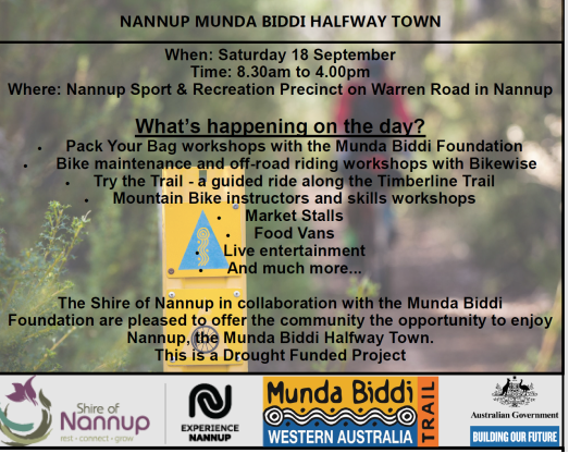 Munda Biddi Halfway Town Event on the 18th of September 2021 in Nannup. 1