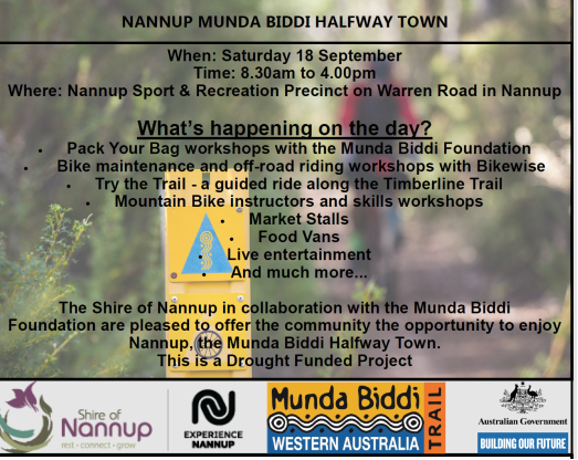 Munda Biddi Halfway Town Event on the 18th of September 2021 in Nannup.