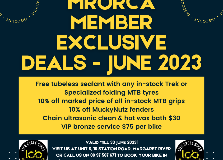MRORCA MONTHLY SPECIALS – EXCLUSIVE TO MRORCA CLUB MEMBERS! JUNE 2023