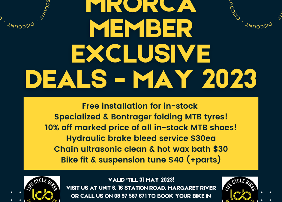 MRORCA Monthly Specials – Exclusive to MRORCA club members! May 2023